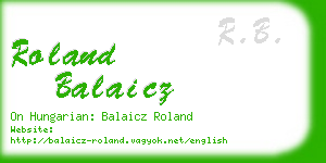 roland balaicz business card